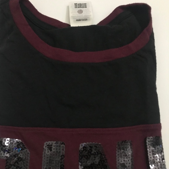 Pink Victoria’s Secrets Women’s Tee/Top Size XS Red Wine /Black Color - Picture 9 of 13